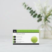 Tennis Coach | Tennisspielerin Grün Visitenkarte (Stehend Vorderseite)