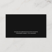 Tennis Coach | Tennisspielerin Schwarz-weiß Visitenkarte (Rückseite)