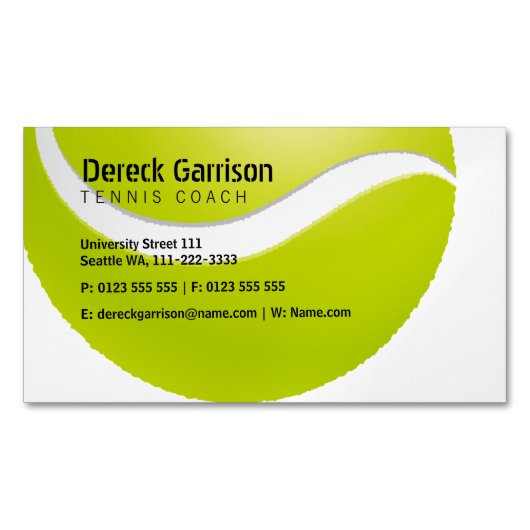 Tennis Coach | Übungsstunden Magnetische Visitenkarte (Vorderseite)