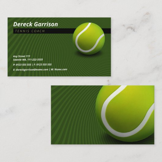 Tennis Coach | Übungsstunden Visitenkarte (Vorne/Hinten)