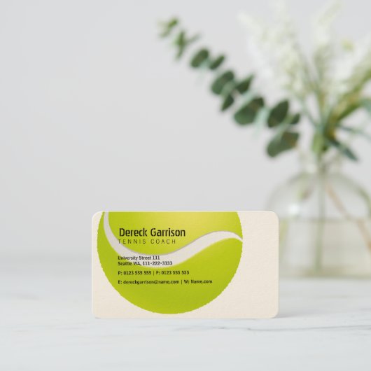 Tennis Coach | Übungsstunden Visitenkarte (Stehend Vorderseite)