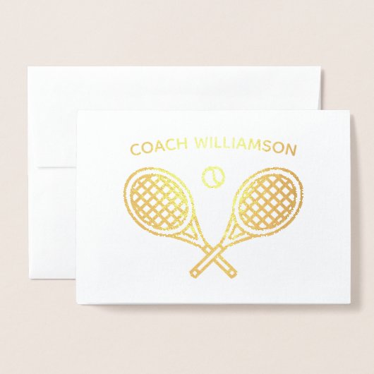 Tennis Coach Vielen Dank Folienkarte (Vorderseite mit Umschlag)
