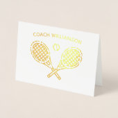 Tennis Coach Vielen Dank Folienkarte (Vorderseite)