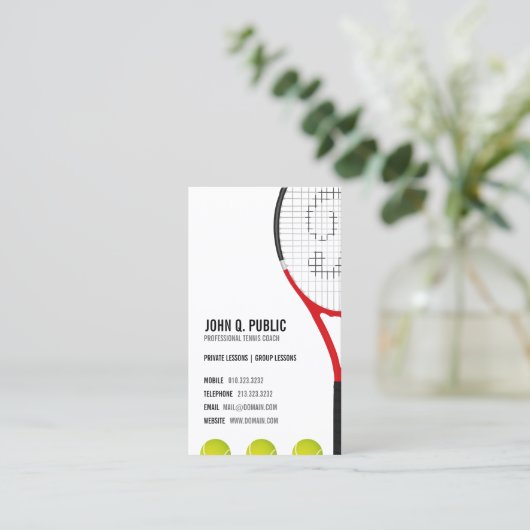 Tennis Coach Visitenkarte (Stehend Vorderseite)