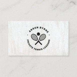 Tennis Coach White Wood Business Card Visitenkarte