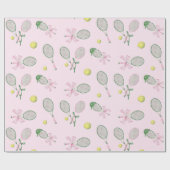 Tennis Coquette Schleife Rosa Geschenk Geschenkpapier (Flach)