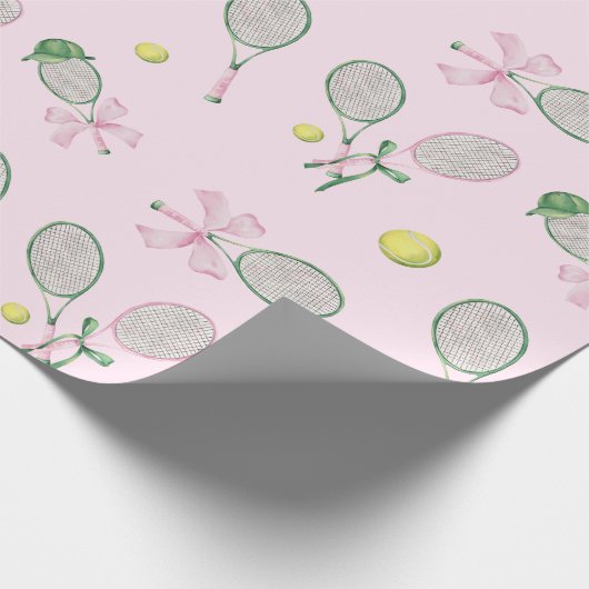 Tennis Coquette Schleife Rosa Geschenk Geschenkpapier (Ecke)