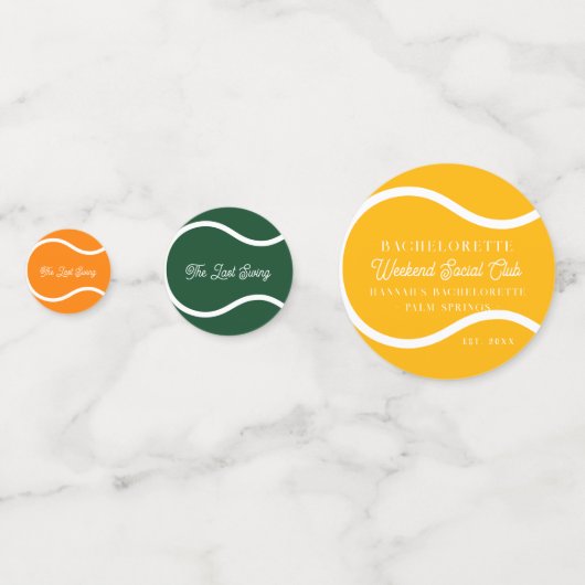 Tennis Country Club | Bachelorette Konfetti (Rückseiten)