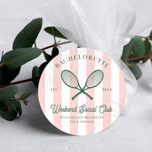 Tennis Country Club | Bachelorette Runder Aufkleber