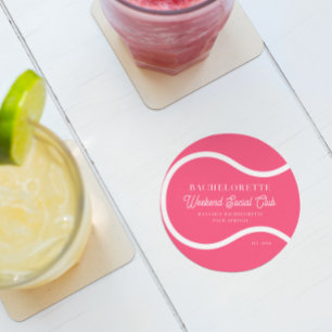 Tennis Country Club   Bachelorette Runder Pappuntersetzer