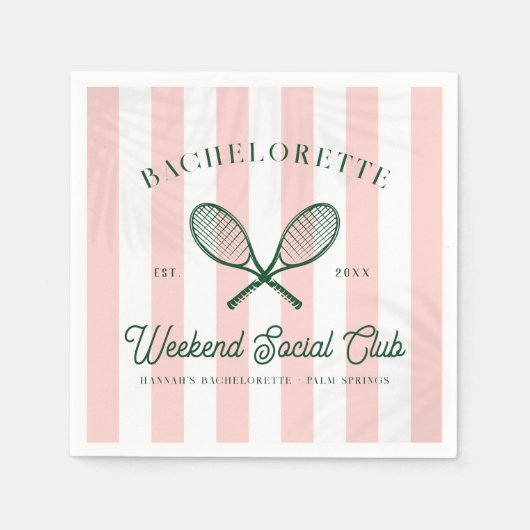 Tennis Country Club | Bachelorette Serviette (Vorderseite)