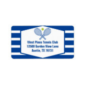 Tennis Country Club Blaue Rücksendeadresse Adressaufkleber (Vorne)