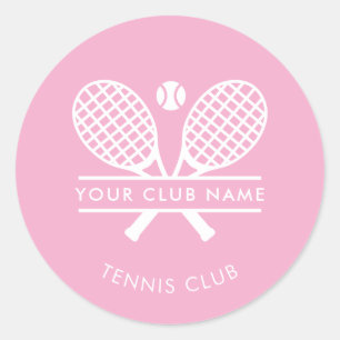 Tennis Country Club Name Mannschaft Spieler Pink Runder Aufkleber