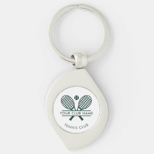 Tennis Country Club Name Rackets Motif Green Schlüsselanhänger