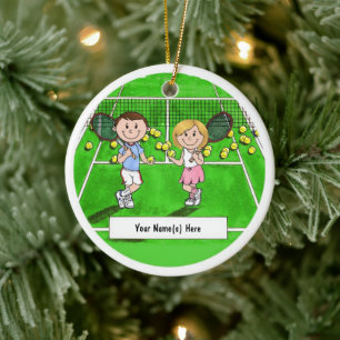 Tennis Couple Keramik Ornament