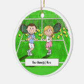 Tennis Couple Keramik Ornament (Links)