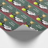 Tennis Court Ball Shoes Personalisiert Geburtstag Geschenkpapier (Ecke)