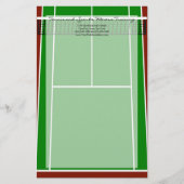 Tennis Court Layout Graphic Briefpapier (Vorderseite)