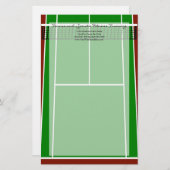 Tennis Court Layout Graphic Briefpapier (Vorne/Hinten)
