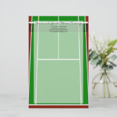 Tennis Court Layout Graphic Briefpapier (Stehend Vorderseite)