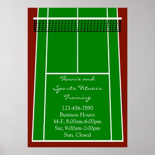 Tennis Court Layout Graphic Poster (Vorne)