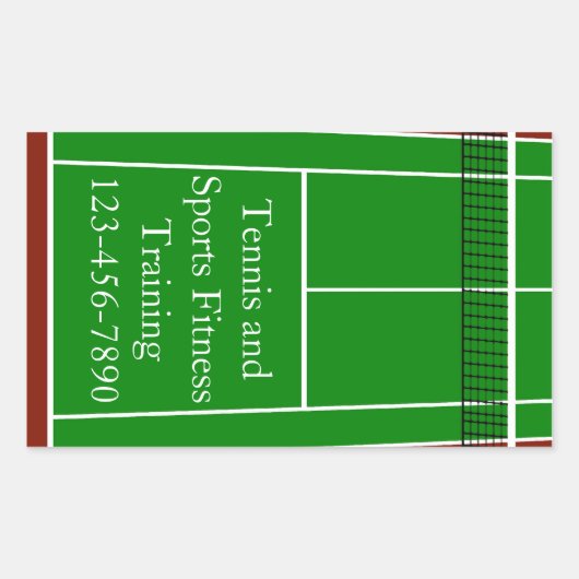 Tennis Court Layout Graphic Rechteckiger Aufkleber (Vorderseite)