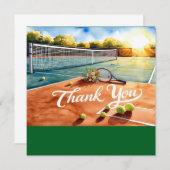 Tennis Court mit Dankeschön Platz auf dem Platz Dankeskarte (Vorne/Hinten)
