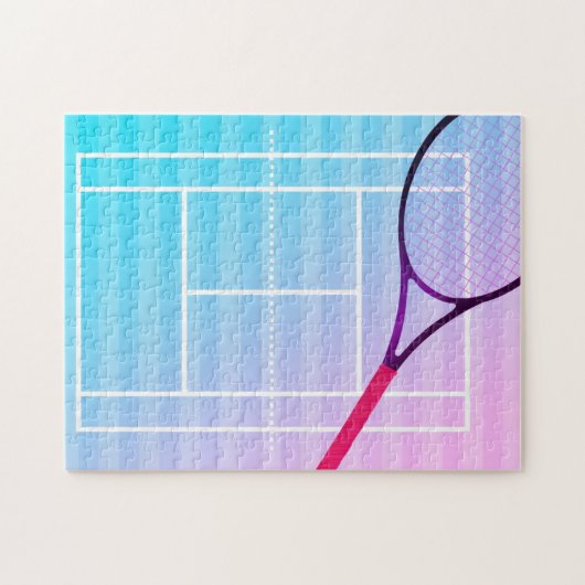 Tennis Court Racket Giro del Malcantone Lila Puzzle (Horizontal)