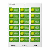 Tennis Custom Ball Address Label Adressaufkleber (Vorne)