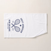 Tennis Custom Club Navy Blue On White Handtuch (Handtuch)