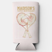 Tennis Custom Girl Geburtstag Selters Dosenkühler (Vorderseite)