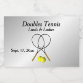 Tennis Custom Silver Mini Schaumweinetikett (Einzelnes Label)