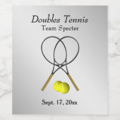 Tennis Custom Silver Weinetikett (Einzelnes Label)