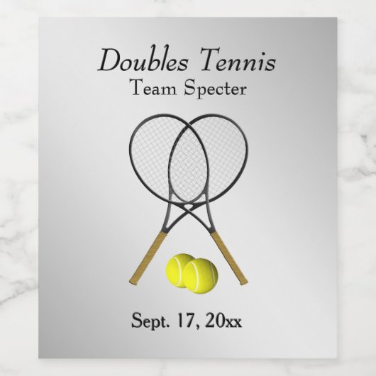 Tennis Custom Silver Weinetikett (Einzelnes Label)