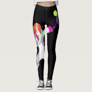 TENNIS DABBING UNICORN GIRLS PLAYER GIFT LEGGINGS