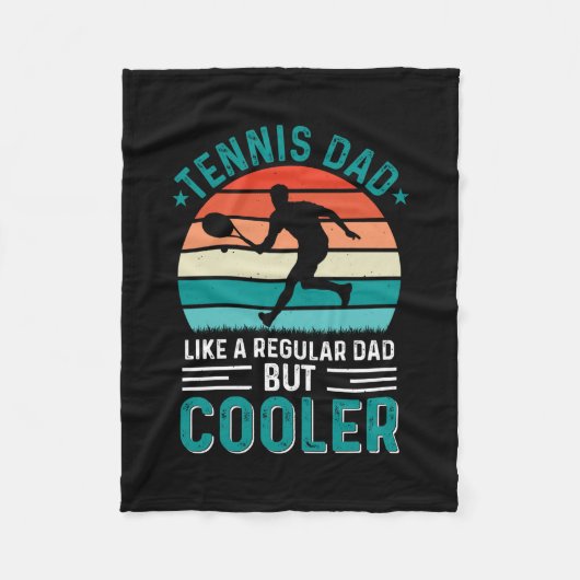 Tennis Dad Retro Sunset Fleecedecke (Vorderseite)