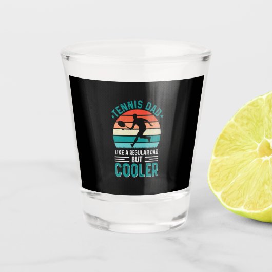 Tennis Dad Retro Sunset Schnapsglas (Vorderseite)
