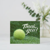 Tennis Danke, dass ihr eine Karte mit grünem Ball  (Stehend Vorderseite)