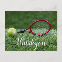 Tennis Danke, dass ihr Karte mit Tennisball und Wo
