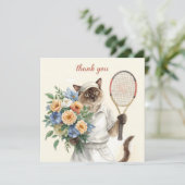 Tennis Danke, dass ihr Katze für Katzenliebhaber s Dankeskarte (Stehend Vorderseite)