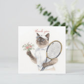 Tennis Danke, dass ihr Katze für Katzenliebhaber s Dankeskarte (Stehend Vorderseite)