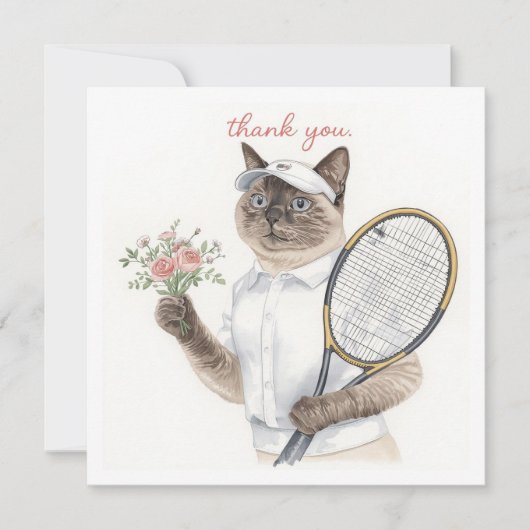 Tennis Danke, dass ihr Katze für Katzenliebhaber s Dankeskarte (Vorderseite)
