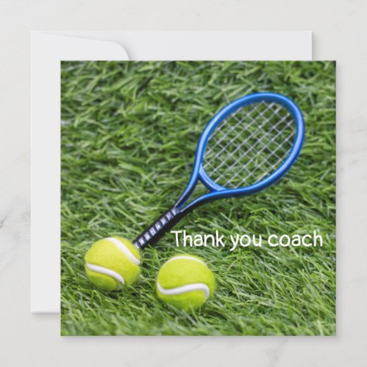 Tennis Danke, dass ihr mit Schläger auf Grün train Dankeskarte (Vorderseite)