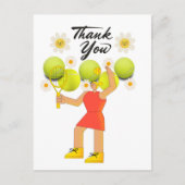 Tennis danke dir viel Frau Tennisspielerin Postkarte (Vorderseite)
