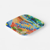 Tennis Danke Party mit Schläger und Ball Pappteller (Gewinkelt)