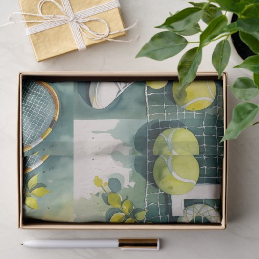 Tennis Danke Party mit Schläger und Ball Seidenpapier (Geschenk)