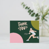 Tennis Dankeschön Karte für Spieler (Stehend Vorderseite)