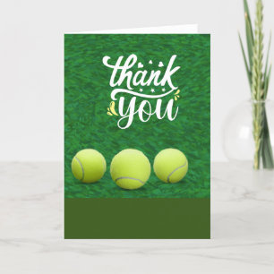 Tennis Dankeschön Karte mit Ball für Spieler