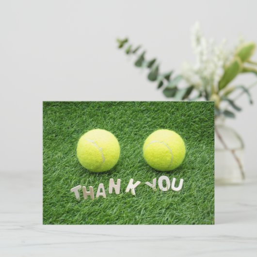 Tennis Dankeskarte (Stehend Vorderseite)