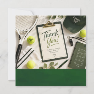 Tennis Dankeskartenball und Schläger für Trainer Dankeskarte